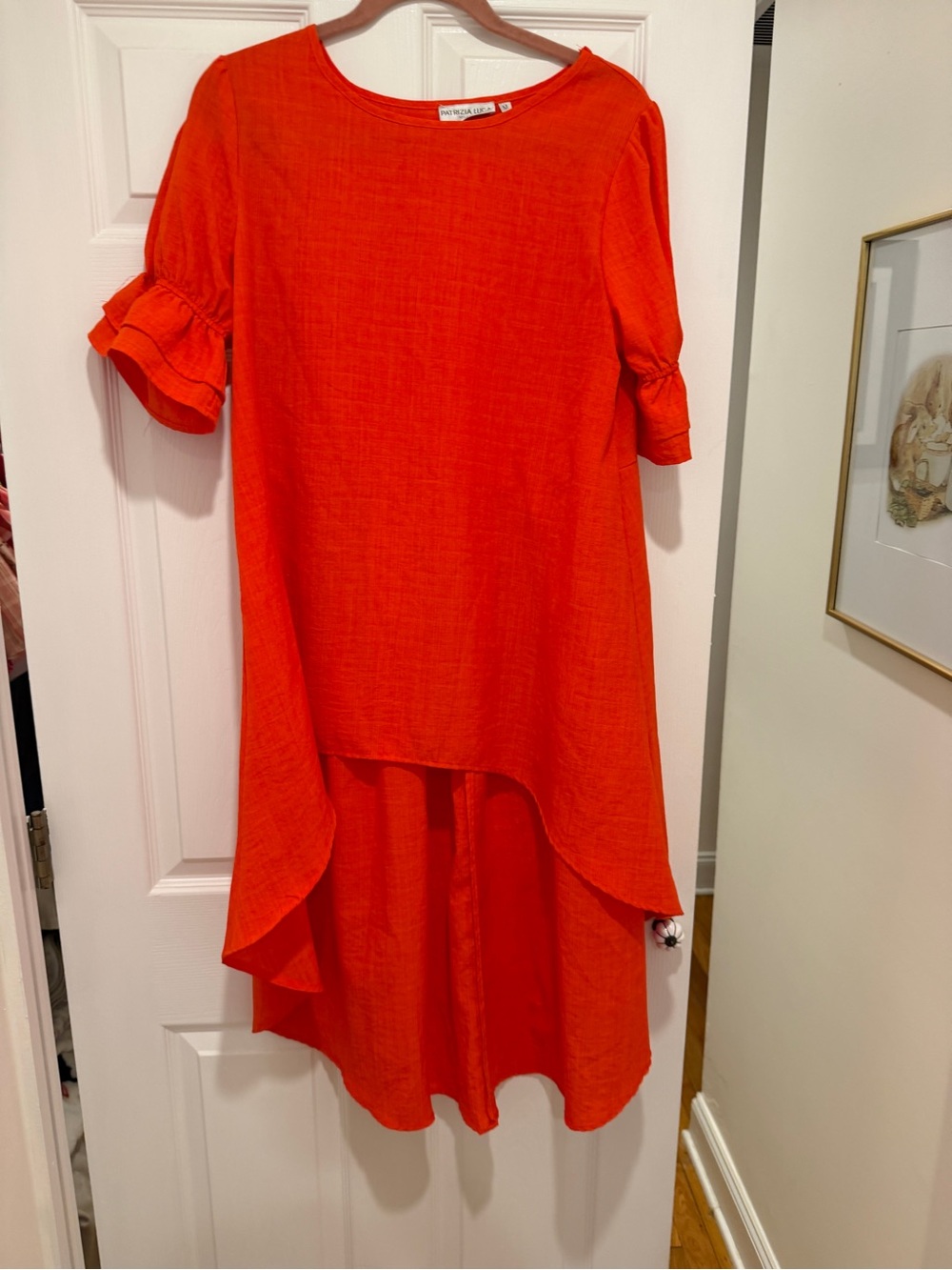 Patrizia Luca Vibrant Orange High-Low Shirt or Dress